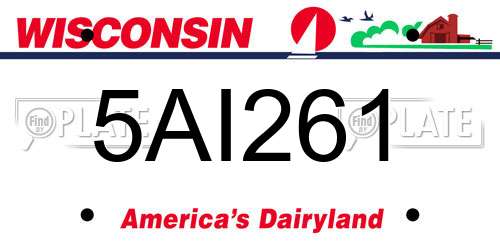 5AI261 Wisconsin License Plate