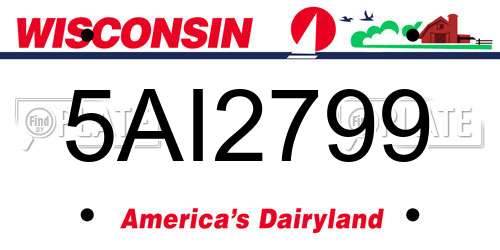 5AI2799 Wisconsin License Plate