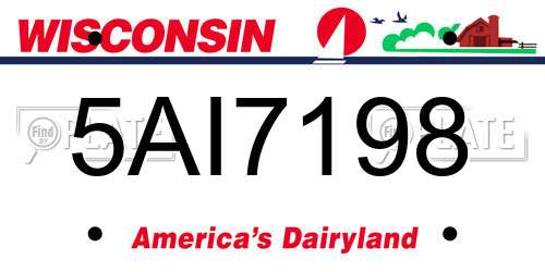 5AI7198 Wisconsin License Plate