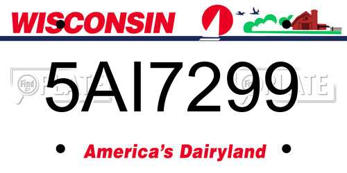5AI7299 Wisconsin License Plate
