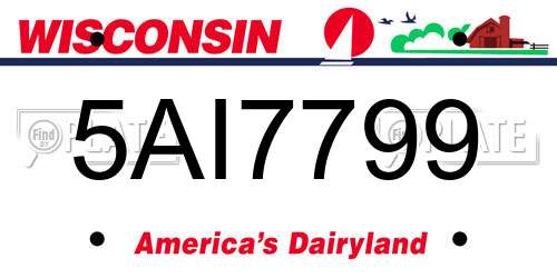 5AI7799 Wisconsin License Plate