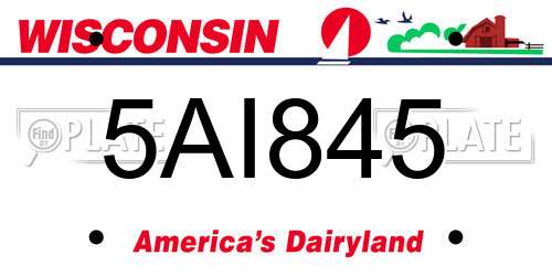 5AI845 Wisconsin License Plate