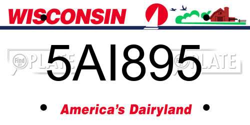 5AI895 Wisconsin License Plate