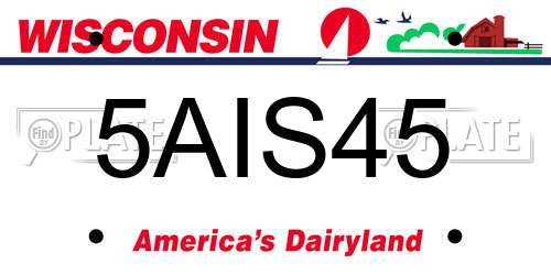 5AIS45 Wisconsin License Plate