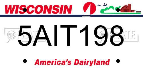 5AIT198 Wisconsin License Plate