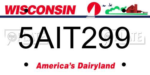 5AIT299 Wisconsin License Plate
