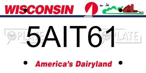 5AIT61 Wisconsin License Plate