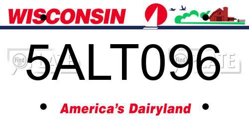 5ALT096 Wisconsin License Plate