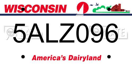 5ALZ096 Wisconsin License Plate