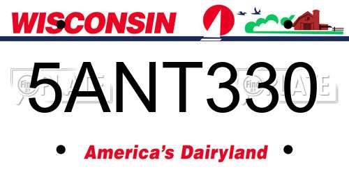 5ANT330 Wisconsin License Plate