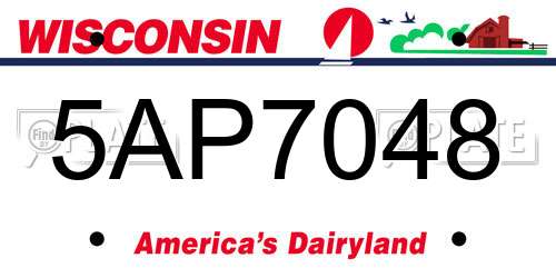 5AP7048 Wisconsin License Plate