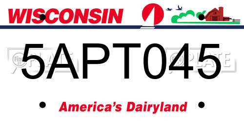 5APT045 Wisconsin License Plate