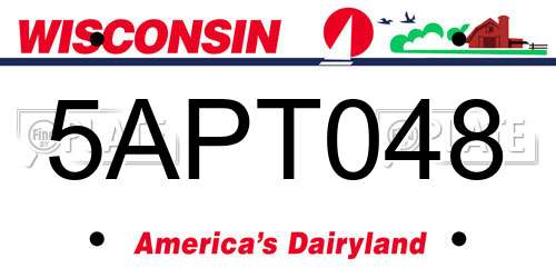 5APT048 Wisconsin License Plate