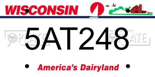 5AT248 Wisconsin License Plate