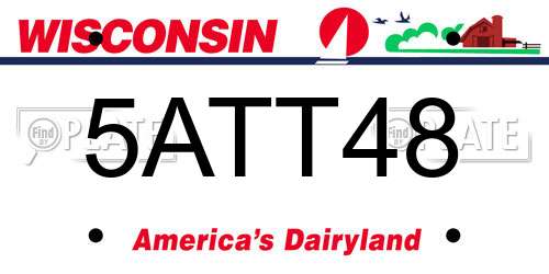 5ATT48 Wisconsin License Plate