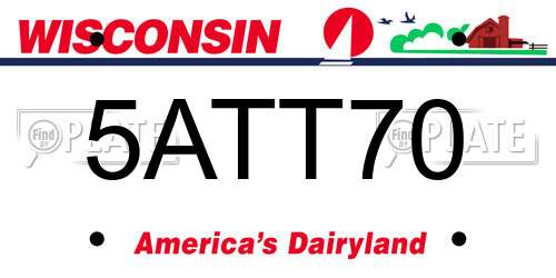 5ATT70 Wisconsin License Plate
