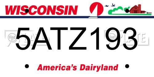 5ATZ193 Wisconsin License Plate