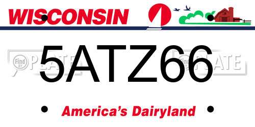 5ATZ66 Wisconsin License Plate