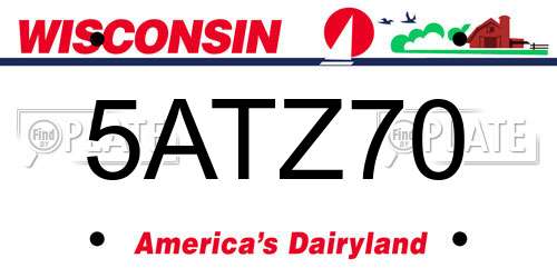 5ATZ70 Wisconsin License Plate