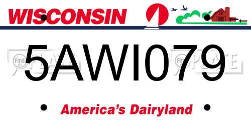 5AWI079 Wisconsin License Plate