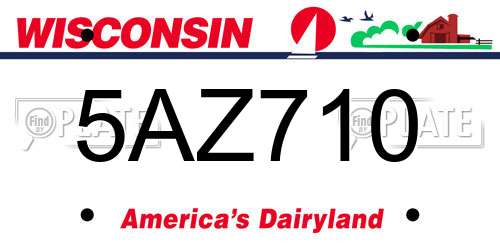 5AZ710 Wisconsin License Plate