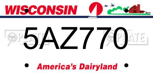 5AZ770 Wisconsin License Plate