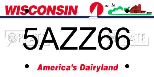 5AZZ66 Wisconsin License Plate