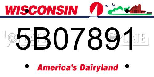 5B07891 Wisconsin License Plate