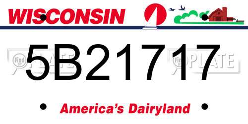 5B21717 Wisconsin License Plate