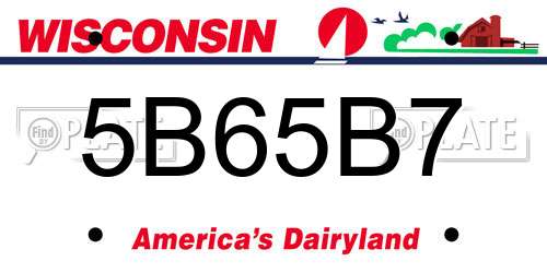 5B65B7 Wisconsin License Plate