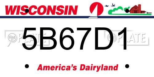 5B67D1 Wisconsin License Plate