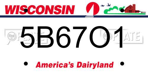 5B67O1 Wisconsin License Plate