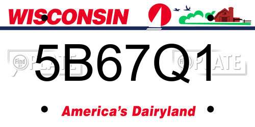 5B67Q1 Wisconsin License Plate