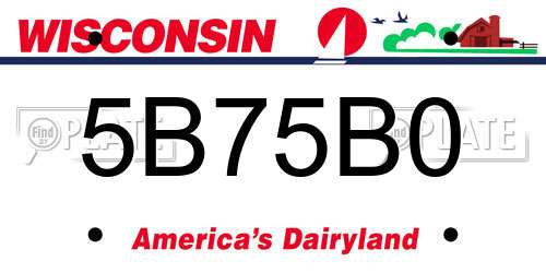 5B75B0 Wisconsin License Plate