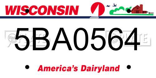 5BA0564 Wisconsin License Plate