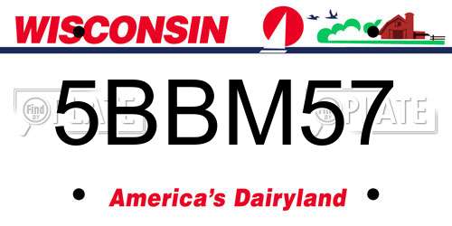 5BBM57 Wisconsin License Plate