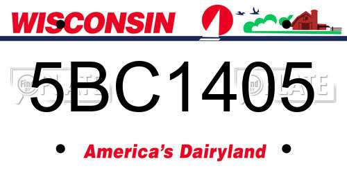 5BC1405 Wisconsin License Plate