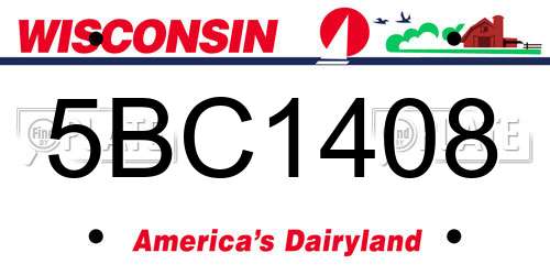 5BC1408 Wisconsin License Plate