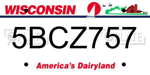 5BCZ757 Wisconsin License Plate