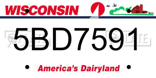 5BD7591 Wisconsin License Plate