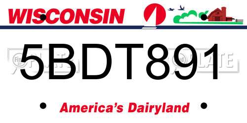5BDT891 Wisconsin License Plate