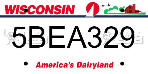 5BEA329 Wisconsin License Plate