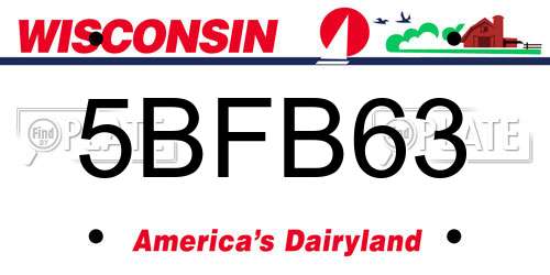 5BFB63 Wisconsin License Plate