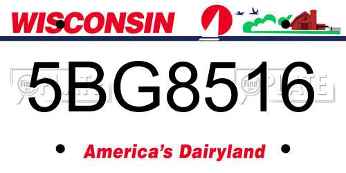 5BG8516 Wisconsin License Plate