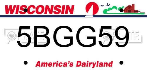 5BGG59 Wisconsin License Plate