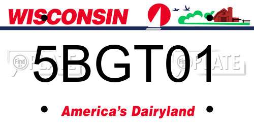 5BGT01 Wisconsin License Plate