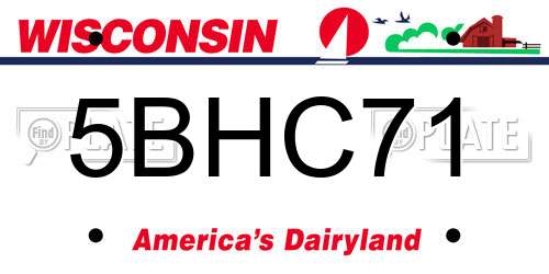 5BHC71 Wisconsin License Plate