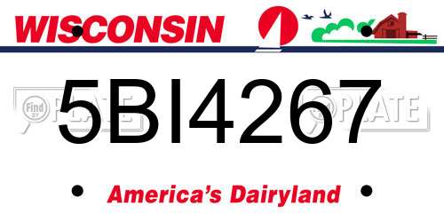 5BI4267 Wisconsin License Plate
