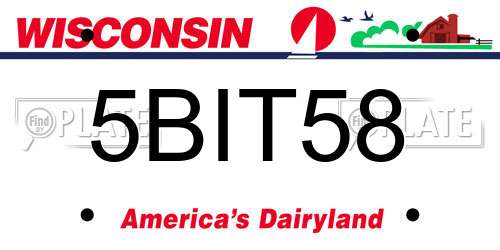 5BIT58 Wisconsin License Plate
