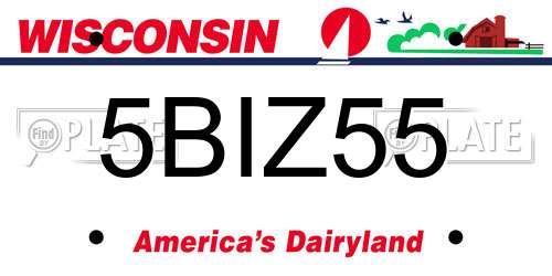5BIZ55 Wisconsin License Plate